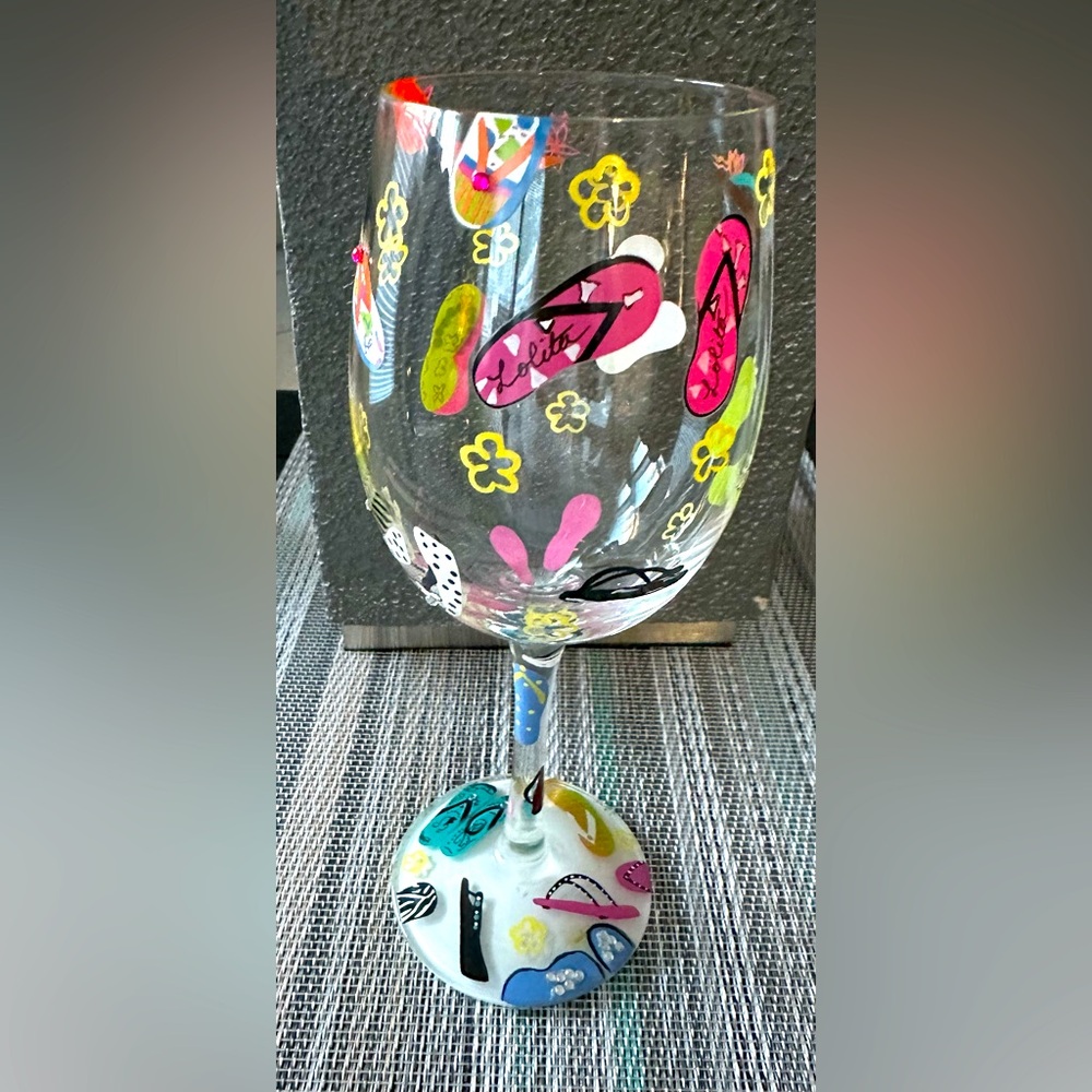 Colorful Flip-Flop Wine Glass